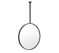 Specchio Cerchio Grande Cornice in Metallo Nero, Specchio con Asta Sospesa per Bagno Specchi da Parete per Soggiorno Specchio da toeletta con Braccio in Metallo Personalizzabile (Dimensioni
