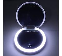 Specchio Compatto da Viaggio con Fotocamera UV per Test della Protezione Solare, Specchio per Test della Protezione Solare, Specchio Illuminato Portatile con Ingrandimento 2X per