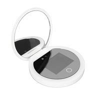 Specchio Compatto da Viaggio Portatile con Fotocamera UV per Test della Protezione Solare, Specchio Illuminato con Ingrandimento 2X per Tasca della Borsa, Tasca da 3,5 Pollici