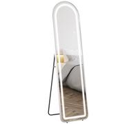 Specchio completo HOMCOM con luci a LED cornice in alluminio argento 150x40 cm Argento