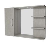Specchio con armadietto e mensole 83x58 cm grigio venato Clivia Grigio