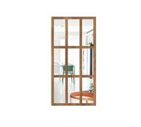 Specchio con dettaglio architettonico che imita l'apertura di una finestra piena di luce con cornice in legno e nucleo riflettente (legno)