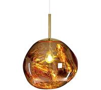 Specchio con kit luci Palla Lampada a sospensione irregolare industriale Lava Lampadario a testa singola LED Plafoniera in ferro battuto, Camera da letto moderna Ristorante Paralume in vetro sospeso