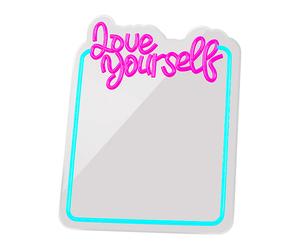 SPECCHIO CON LUCE LED FOREVER LOVE YOURSELF FMNE01, Multicolore