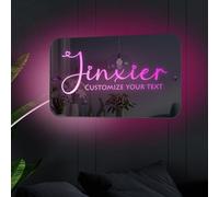 Specchio con nome personalizzato, Specchio acrilico personalizzato con luci, compleanno, Natale, matrimonio, San Valentino, regalo per mamma, moglie, fidanzata, Specchio decorativo da parete