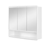 Specchio contenitore 60x50 cm bianco con 3 ante e ripiani interni