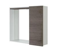 Specchio contenitore 68x61 cm rovere scuro con pensile e LED Way
