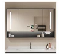 Specchio contenitore bagno，Smart mobile specchio bagno con LED luce，Armadietto da bagno sospeso，modalità a 3 colori，dimmerabile，Armadietto a Specchio Antiappannamento(B,W100*H70cm/W39.4*H27.6in)