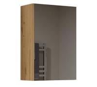 Specchio Contenitore da Bagno con Anta Specchiata - Mobile da Bagno con Specchio da Parete, 3 Ripiani Interni, Design Minimal per Bagni Piccoli, in Diversi Colori SPT3 (Rovere)