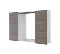 Specchio contenitore LED 91x61 cm rovere scuro con ante laterali Way