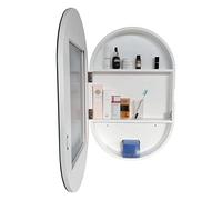 Specchio Contenitore Ovale Specchio Contenitore In Legno Per Bagno Specchio Contenitore Bianco Specchio Cosmetico Con Mensola Contenitore Bagno Con Specchio (Color : bianca, S : 80x50x14cm)
