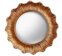 Specchio Convesso dorato 20 cm - Cornice Onde intagliate in Resina, decorazione da parete elegante, stile vintage chic e contemporaneo per soggiorno, ingresso o camera da letto