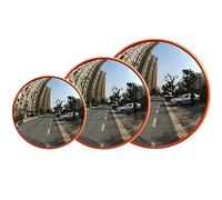 Specchio convesso professionale da 45 cm, specchio stradale di sicurezza, resistente agli agenti atmosferici, rosso segnale per una maggiore sicurezza