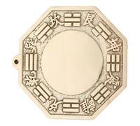 Specchio Convesso Tradizionale Bagua in Ottone, Oro, Decorazione Rituale | Specchio da Ingresso, Ornamento Convesso Bagua, Stile Retrò, Sospensione Esterna, Idea Regalo per Famiglia e Amici