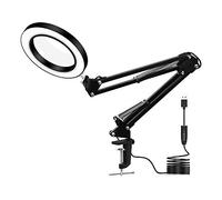 Specchio cosmetico a 360°, specchio da trucco con ingrandimento 10X e gancio telescopico regolabile, specchio montato a parete, specchio pieghevole a 3 vie (90 x 20 cm), specchio da barba portatile