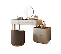 Specchio Cosmetico Con Luci E Set Da Tavolo Tutto il mobile da toilette in legno Tavolo da trucco di lusso leggero in vetro temperato moderno e minimalista integrato Vanità Teenager Con Specchio E Sga