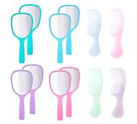 Specchio Cosmetico Da 8 Pezzi, Pettine Da 4 Pezzi, Mini Specchio Quadrato, Specchio Per Ritocchi Da Esterno, Specchio Portatile, Specchio Cosmetico Con Maniglia, Specchio Cosmetico Da Viaggio