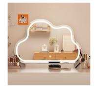 Specchio cosmetico Hollywood a forma di nuvola con strisce luminose LED dimmerabili, 3 modalità di illuminazione, perfetto specchio da scrivania per il trucco per gli appassionati di bellezza, bianco