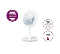 Specchio trucco luce led e base portaoggetti Beurer