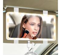 Specchio cosmetico per auto, parasole a LED, con 3 modalità di luce, per interni con luce, universale, per specchietto retrovisore