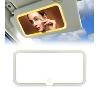 Specchio cosmetico per auto parasole con 3 modalità di luce, specchio parasole portatile per auto (bianco)