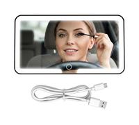 Specchio Cosmetico per Auto, Specchietto Retrovisore Auto, Pecchio per Il Trucco Dell'auto, 3 Modalità Di Illuminazione, Specchio Cosmetico Interno Auto per Autovetture E Autocarri, 23,5 × 12,7 CM