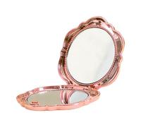 Specchio cosmetico pieghevole a forma di - specchio ingranditore bifacciale con elegante, accessorio per il trucco compatto per donne giovani ragazze, uso quotidiano viaggio bagno camera