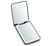 Specchio cosmetico pieghevole compatto mini da toeletta con luci nero