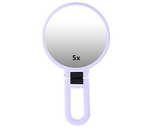 Specchio cosmetico regolabile per spognica 5x Mano di viaggio per il trucco portatile da viaggio (Viola)