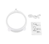 Specchio cosmetico rotondo ingranditore bifacciale pieghevole con illuminazione a LED e USB per il trucco