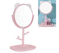 Specchio Cosmetico, Specchio per il Trucco con Vassoio Portaoggetti Specchio per il Trucco Regolabile con Orecchie di Gatto con Piccolo Supporto per il Trucco Specchi Portatili da Tavolo(#1)