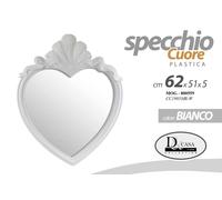 SPECCHIO CUORE BIANCO DA PARETE MURO SPECCHIERA CORNICE CLASSICO MODERNO 6251cm