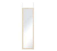 Specchio da appendere a porta o parete, bianco e beige, 126 cm