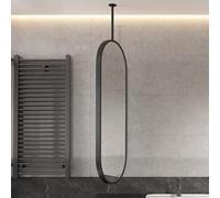 Specchio da appendere al soffitto, specchio ovale in metallo ad alta definizione, con asta di sospensione, decorativo