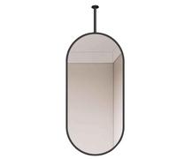 Specchio da Appendere per Decorazioni murali, Specchio da soffitto, Specchio da Parete Ovale, Moderno Specchio da Bagno con Cornice in Metallo Nero (40 cm x 70 cm)