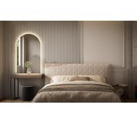 Specchio da bagno a forma di arco in vetro temperato a parete Specchio da bagno senza distorsioni per bagno Appeso verticale per camera da letto ingresso soggiorno Decor