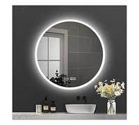 Specchio da bagno a LED, 50 x 50/60 x 60 cm, retroilluminato, da parete, con controllo touch, illuminazione dimmerabile e cuscinetto antiappannamento riscaldato per una riflessione senza appannamento