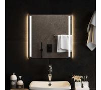 Specchio da bagno a LED, 50 x 50 cm, in vetro, con interfaccia USB, IP65, impermeabile, per bagno, montaggio a parete, per trucco, illuminazione, ganci inclusi