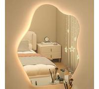 Specchio da Bagno a LED a Forma di Nuvola Irregolare, Specchio da Trucco da Parete Senza Cornice con 3 Temperature di Colore e Illuminazione dimmerabile all'infinito, 50x70 cm/19,7x27,6 poll