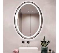 Specchio da bagno a LED con controllo tattile, 3 temperature di colore, illuminazione dimmerabile, design anti-appannamento, per trucco e rasatura, moderno specchio da toeletta per la decorazione