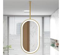 Specchio da Bagno a LED con Cornice e Braccio in Metallo, Specchio Decorativo da Appendere per l'ingresso della Camera d'albergo, Pulsante Touch Luminoso a Parete (40 cm x 60 cm)