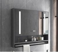 Specchio da bagno a LED con funzione antiappannamento intelligente, oscuramento e visualizzazione dell'ora, per mobili moderni
