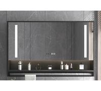 Specchio da bagno a LED con funzione antiappannamento intelligente, oscuramento e visualizzazione dell'ora, per mobili moderni