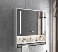 Specchio da bagno a LED con funzione antiappannamento intelligente, oscuramento e visualizzazione dell'ora, per mobili moderni