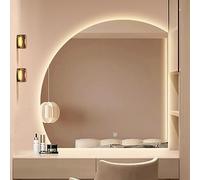 Specchio da bagno a LED, con interruttore touch, semicircolare, decorativo, per il trucco, 100 x 100 cm, elegante illuminazione a LED per la casa