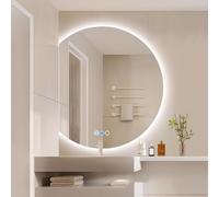 Specchio da bagno a LED con luci e cuscinetto antiappannamento, specchio da parete intelligente con sensore del corpo umano a risparmio energetico, design multifunzionale, 500 x 450 mm