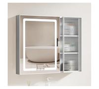 Specchio da bagno a LED con Smart Touch, mobiletto portaoggetti da parete, design moderno per bagni nizzati, mobili da bagno eleganti e funzionali