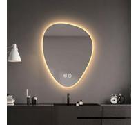 Specchio da bagno a LED dimmerabile con 3 temperature di colore, controllo tattile, impermeabile IP44, montaggio a parete, 60 x 80 cm, due design eleganti.