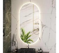 Specchio da Bagno A LED Illuminato Ovale con Interruttore Intelligente, Specchio Vity Dimmerabile A 3 Colori Specchio LED A Parete Specchio Luminoso Intelligente, 600x900mm/24x36in
