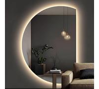 Specchio da bagno a mezza luna a LED, anti-appannamento, con luce bianca/neutra/calda, perfetto per l'arredamento moderno del bagno e per la toelettatura quotidiana